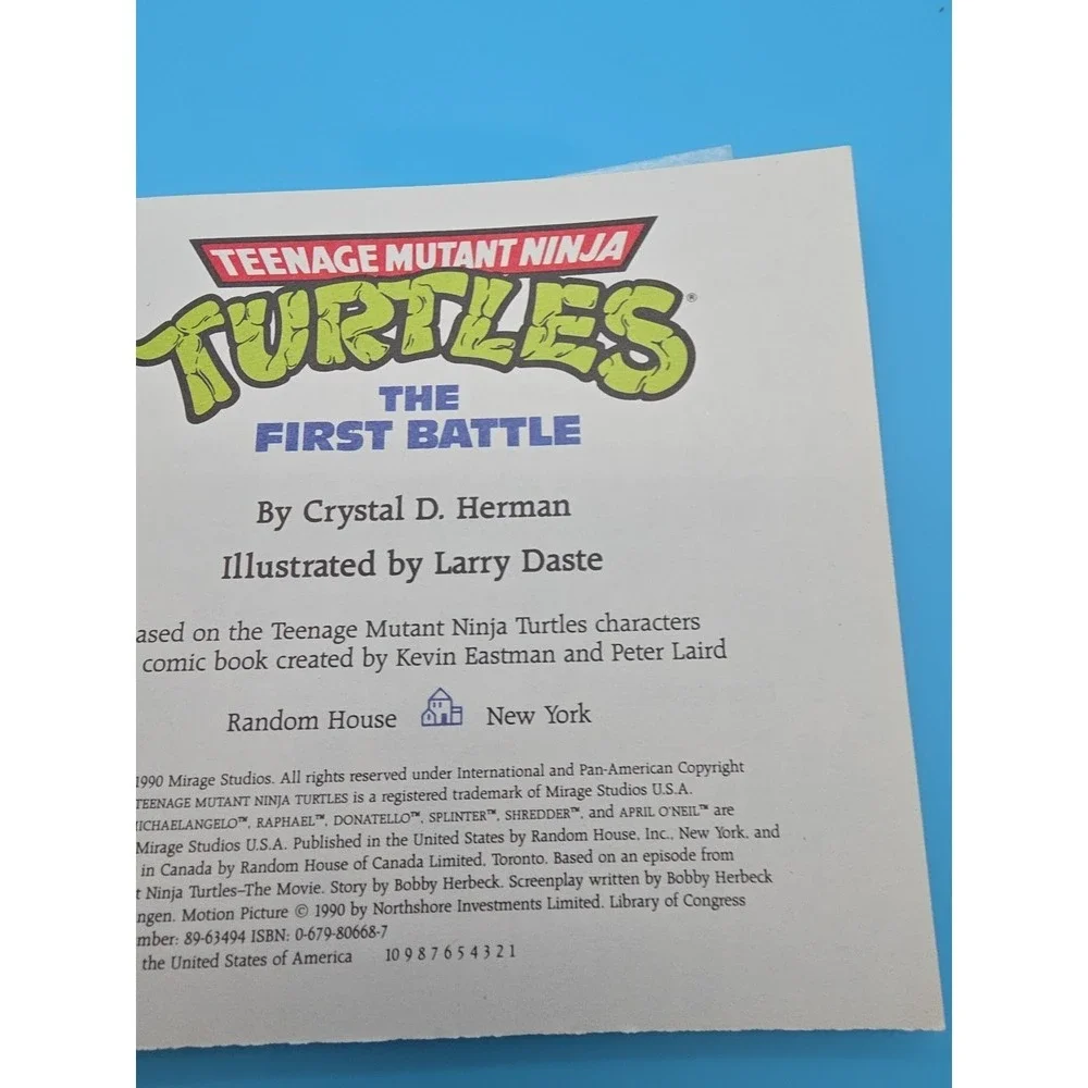 TMNT Teenage Mutant Ninja Turtles Books The First Battle & The Final Lesson 1990